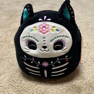 8” Day of the Dead sugar skull cat squishmallow